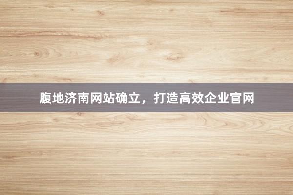 腹地济南网站确立，打造高效企业官网